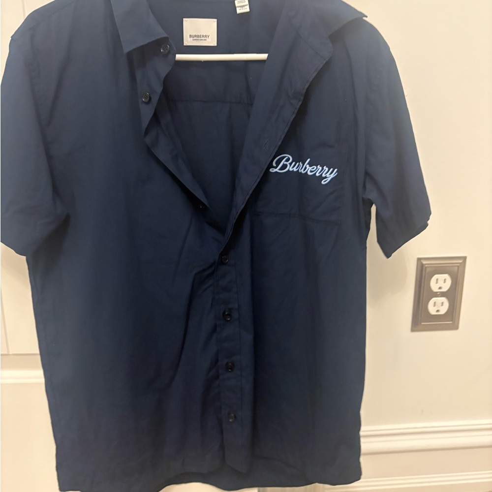 Burberry Dark Blue Casual Button Down Shirt
